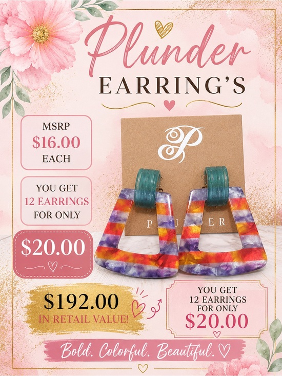Plunder Jewelry - Plunder Women’s Colorful Triangle Drop Earrings - Multicolor